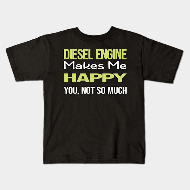 Funny Happy Diesel Engine Kids T-Shirt by relativeshrimp